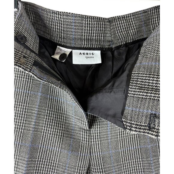 Rare Old Money Luxury AKRIS Punto 100% Wool Plaid Trousers, Women's Size 8 - Picture 3 of 10